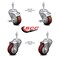 Service Caster 3 Inch Maroon Polyurethane Swivel 10mm Threaded Stem Caster Brakes SCC, 2PK SCC-TS20S314-PPUB-MRN-TLB-M1015-2-S2 - alternate 1